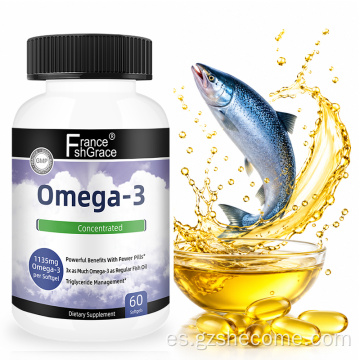 Shecome Omega 3 Aceite de pescado Cápsulas blandas Salud del corazón y el cerebro